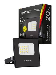 SUPERMAX прожектор св/д  20W(2000lm) SMD 6500К 6K 72x66x22 220-240V IP65 S_PR_LED_20