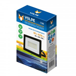 Volpe прожектор св/д 50W(4250lm) 3000К 2K 95?29?148 черный ULF-Q517 50W/3000K IP65 220-240V BLACK