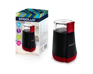 Кофемолка ERGOLUX  ELX-CG02-С43 130Вт, нож и чаша - нерж.сталь, черный/красный