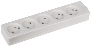 ЭРА колодка 5 гн. 16А 250В 3500W (поликарбонат, латунь, белая) K-5
