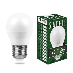 Saffit шар G45 E27 5W(400Lm) 4000K 4K матовая 81x45 SBG4505 55026
