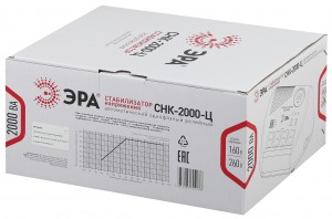 ЭРА Стабилизатор напр. компакт. релейный. цифр. диспл. СНК-2000-Ц 160-260В 2кВА КПД 95% Б0031075