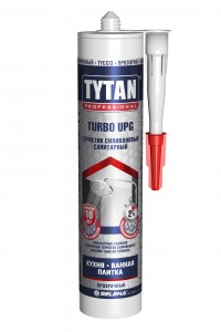 Tytan (Титан) Professional герметик силиконовый санитарный UPG TURBO прозрачный 280мл, арт.98535