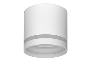 Ecola GX53 H4 5393 св-к накладной СПОТ без обода с пролосой Белый матовый 83x87 SS531WECB