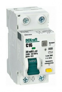 Schneider Electric DEKraft авт. выкл. диф. тока ДИФ-103 1P+N 16А/30мА элек. УЗО AC 4,5кА 16052DEK