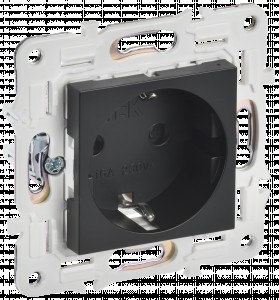 IEK SKANDY мех. роз. СУ 1 мест. 16А (земля) (шторки) черный SK-R04Bl SK-R14-16-K02