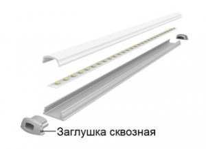 Jazzway Заглушка торцевая д/PAL 1105  СКВОЗНАЯ (кратно 50!) .5009646