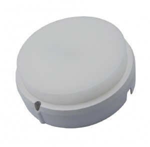Ultraflash св-к св/д ЖКХ 8W(500lm) 4K IP54 140x51 акуст.датч (70-80дб) круг, пластик/бел LBF-0301AS
