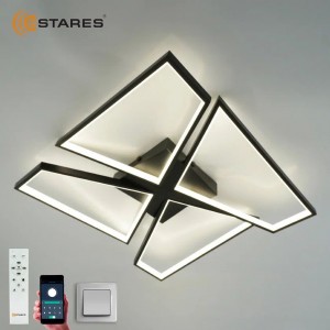 Estares св-к-люстра св/д управл. ORLANDO 120W(12000Lm) 2K-4K-6K 550х550x90 пульт ДУ черн.дерево IP22