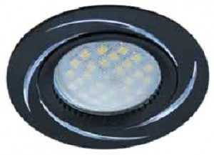 Ecola DL3181 MR16 GU5.3 св-к литой матовый Черный/Алюм Вихрь FB1607EFF