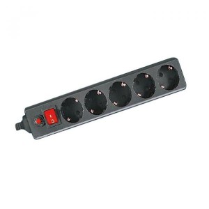 General Сетевой фильтр ПВС 3х1 5 роз. 3 м 16А черный земля, выкл. GPS-5-16-3х1-300-B 471004