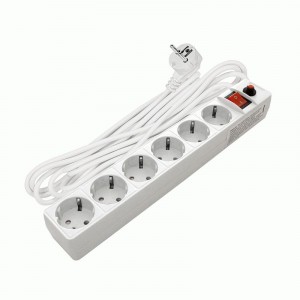 UNIVersal сет. удл.-фильтр ПВС 3х0.75 6 роз. 10 м 10А белый, земля, выкл., шторки 967U-3010 Россия