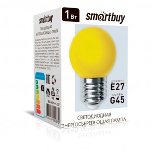 SmartBuy шар G45 E27 1W желтая д/гирлянды "Белт Лайт" SBL-G45Y-01-E27