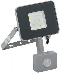 IEK прожектор св/д СДО 07-10Д 10W(800lm)SMD 6500K 150х90х25 с датчиком дв. серый IP44 LPDO702-10-K03