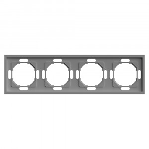 Stekker ЭМИЛИ рамка СУ 4 мест. (PC), платиново-серый, soft touch PFR00-5004-10 49965