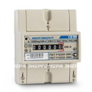 Энергомера CE101 R5 145 М6 счетчик эл/эн 1ф 1т 5(60)А, 6-ти разр. ЭМОУ для уст. на рейку 2021