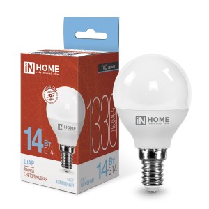 ASD/InHome лампа св/д VC шар P45 E14 14W(1330lm) 6500К 6K 90x46 (без пульсации) 7850
