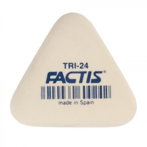 Ластик FACTIS (Испания) TRI 24, 51х46х12 мм, белый, треугольный, мягкий, синтетический каучук, PMFTR