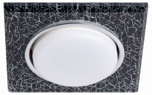 ЭРА DK LD50 WH/BK св-к встр. декор cо св/д подсветкой GX53, (90-110)120x120x22, белый черный 57469