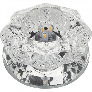 Fametto DLS-L301с лампой LED3W св-к встр. Luciole стекло 98(70)x65 прозр/зеркальный, подсветка LED1W