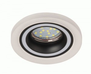 ЭРА св-к встраив,  алюмин/акрил DK90 WH/BK MR16, GU5.3 белый/черный 92х92х32(75) 0525