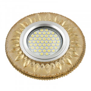 Fametto DLS-L141 GU5.3 св-к встр, Luciole стекло 95(65)x20 зеркал./светло-желты, подсветка LED3W
