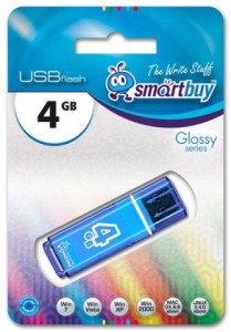 Флэш-диск (флэшка) USB  4Gb SmartBuy Glossy Blue (SB4GBGS-B)