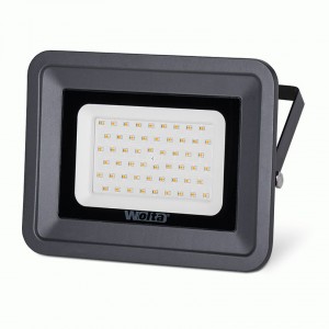 Wolta св/д прожектор WFLY 50W(4500Lm) SMD 3000К 2K IP65 215x36x155 алюм сер WFLY-50W/06