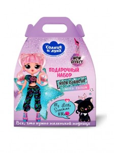 Подарочный набор:Д/ДЕВОЧЕК Гель д/душа с блестками 250мл+Шампунь 250мл СОЛНЦЕ И ЛУНА 13818