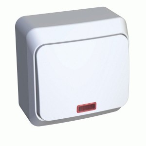 Schneider Этюд выкл. ОУ 1 кл. бел. (пласт. осн., инд.) BA10-005b