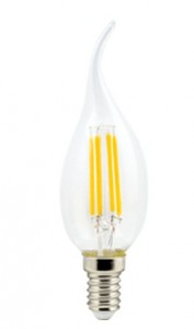 Ecola свеча на ветру E14 6W 2700K 2K прозр. 125x37 филамент (нитевидная), 360° Premium N4UW60ELC