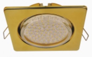 Ecola GX53 H4 Квадрат плоский св-к  Золото 41x106 FG53N4ECB