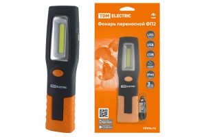 TDM Фонарь переносной св/д ФП2, 5W(240Lm)  Li-Ion 3,7В 1,3A/ч USB, магн. SQ0350-0050