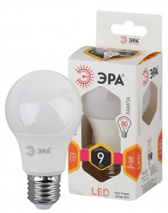 ЭРА стандарт ЛОН A60 E27 9W(720lm) 2700K 2K 110x60 9w-827 5401
