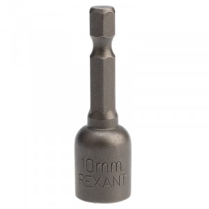 REXANT Ключ-насадка 10х48 мм, 1/4" магнитная (упак. 20 шт.), цена за штуку, (20!) 92-0402