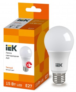 IEK ЛОН A60 E27 15W(1350lm) 3000K 2K 116x60 ECO LLE-A60-15-230-30-E27