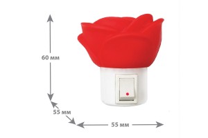 Camelion NL-172 ночник 0.5W 5LED 60x60x55 Роза 220V, пластик/резина, выкл.