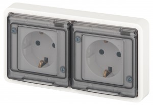 ЭРА Эксперт роз. СУ 2 мест. земля, IP55, 16A,250В, белый 11-2523-01 63276