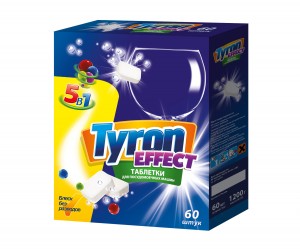 Таблетки для посудомоечных машин EFFECT 5в1 60 шт. TYRON