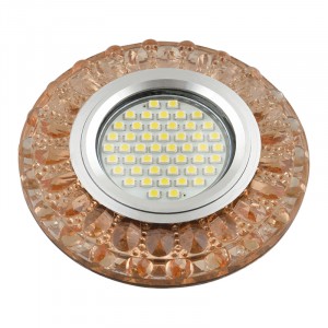 Fametto DLS-L151 GU5.3 св-к встр, Luciole стекло 95(65)x20 прозрачный/светло-корич., подсветка LED3W
