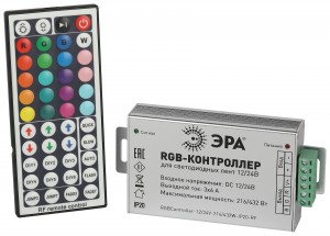 ЭРА усилитель сигнала для контроллер св/д лент 12/24V 216W/432W пульт ДУ IP20 61112