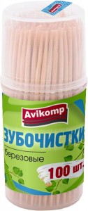 Зубочистки в баночке 100шт, березовые Eco Technology, (кратно 12) 89390 Avikomp