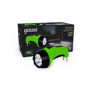Gauss Фонарь ручной 7LED 60Lm акк. lead acid 700mAh GF105 (2 шт.)