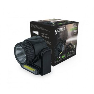 Gauss Фонарь налобный 6W 180lm акк. Lead acid 800mAh GF309 (2 шт.)