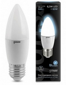 Gauss Свеча E27 6.5W(550 lm) 4100K 4K 100x35 матовая, алюм./пластик 103102207
