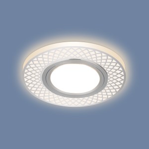 Elektrostandard св-к встр. MR16 GU5.3 св/д подсветка 4K 95х95х7 белый/хром 2232 MR16 a045438