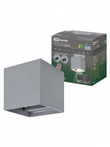 TDM св-к св/д уличный/садовый настен подсветка 2x3W 4000K 4K IP65 серый H100 Кватро SQ0345-1086