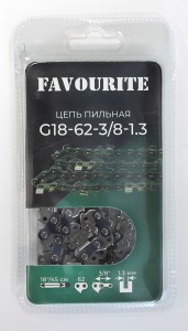 FAVOURITE Цепь пильная 18"/45см 3/8" 1,3мм 62зв. RS G18-62-3/8-1.3