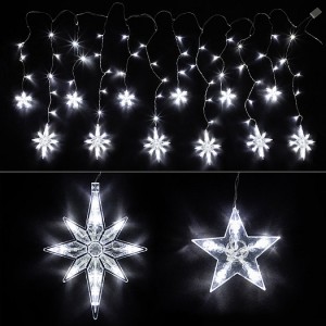 Гирлянда-занавес  "Занавес  - звезды" 138LED 2,5x0,9 м/12нит. , 8 режимов  мигания , 8 Вт, IP20