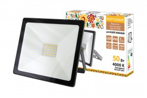 TDM прожектор св/д СДО-04-050Н 50W(4000lm) 4000K 4K, IP65, серый, Народный SQ0336-0283
